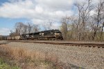 NS 7648 leads train 594 east with coal loads